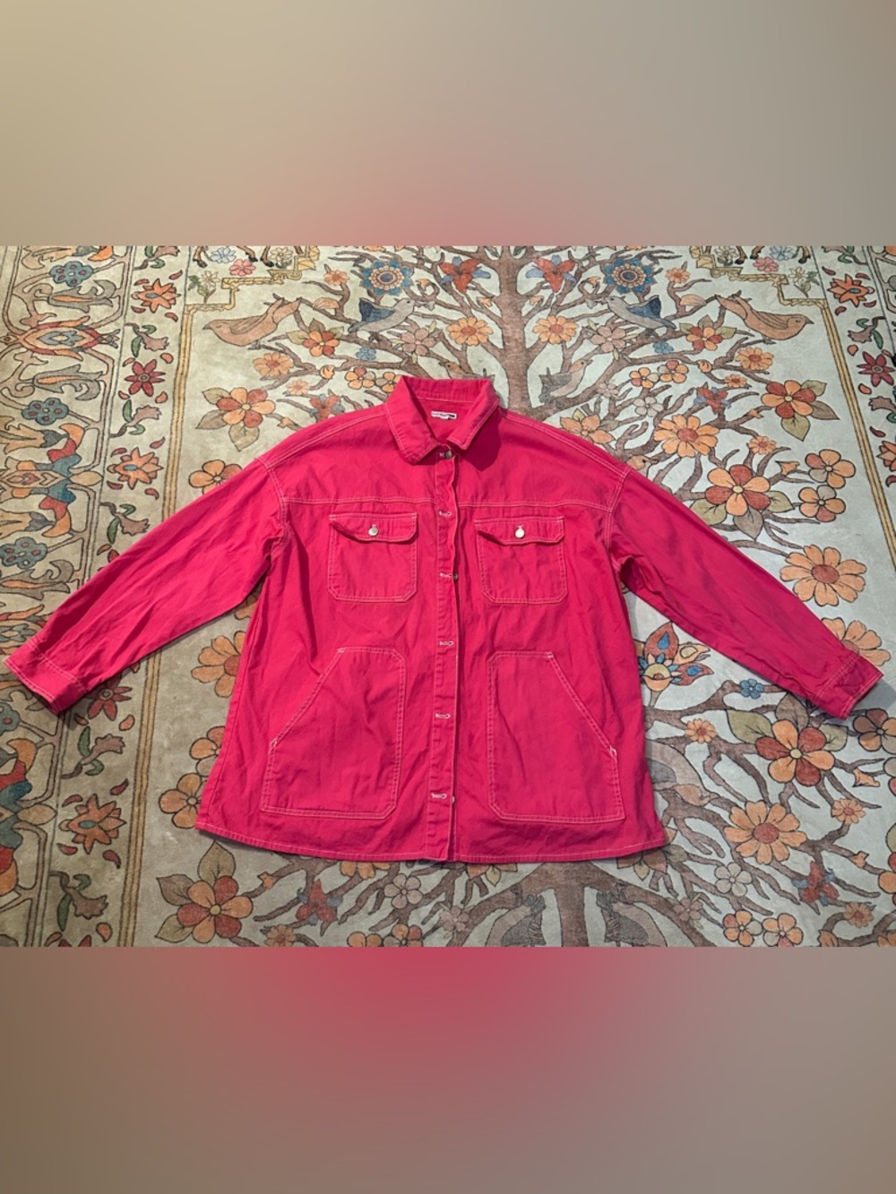 Fashion Nova Hot Pink Jean Utility Jacket